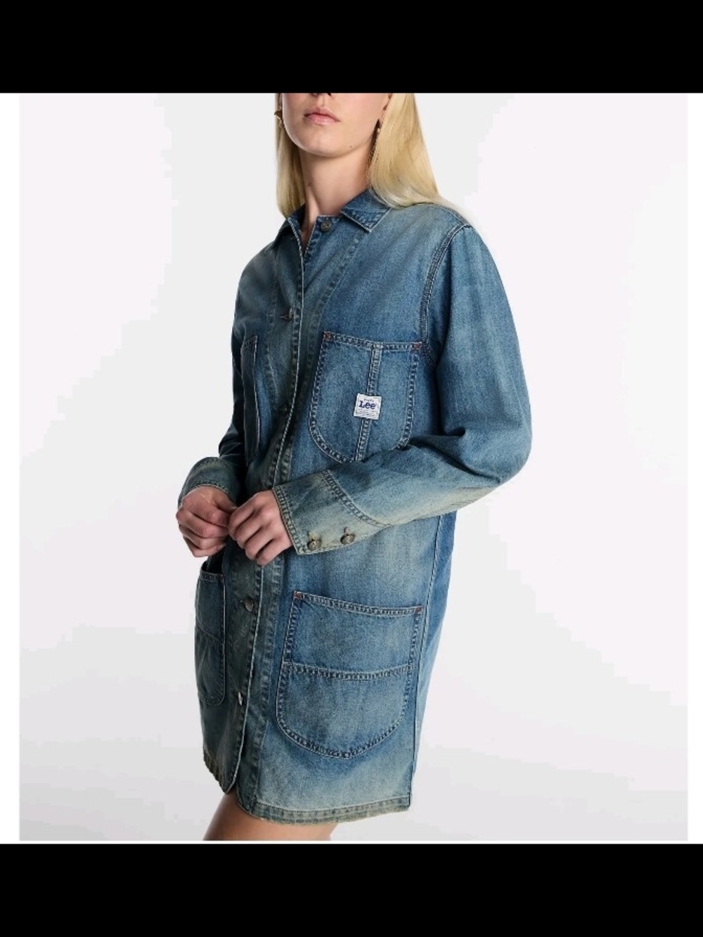 Lee x Kacey Musgraves Denim Chore Dress Jacket Long Sleeve NWT Womens Size S / M
